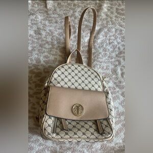 Elegant Beige Patterned Backpack